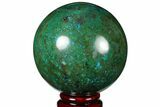 Polished Chrysocolla & Malachite Sphere - Peru #133767-1
